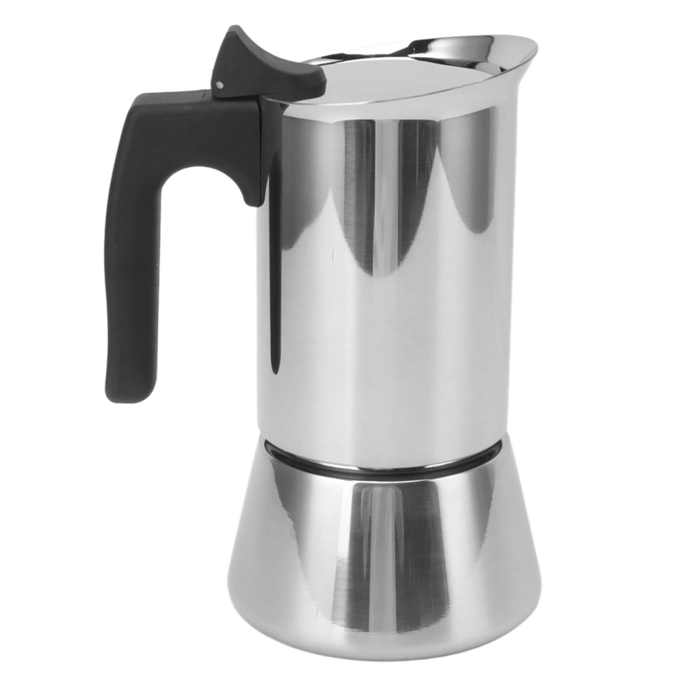 300ml Moka Pot Food Grade Stainless Steel Safe Stove Top Coffee Maker with Insulated Handle for Travel Outdoor