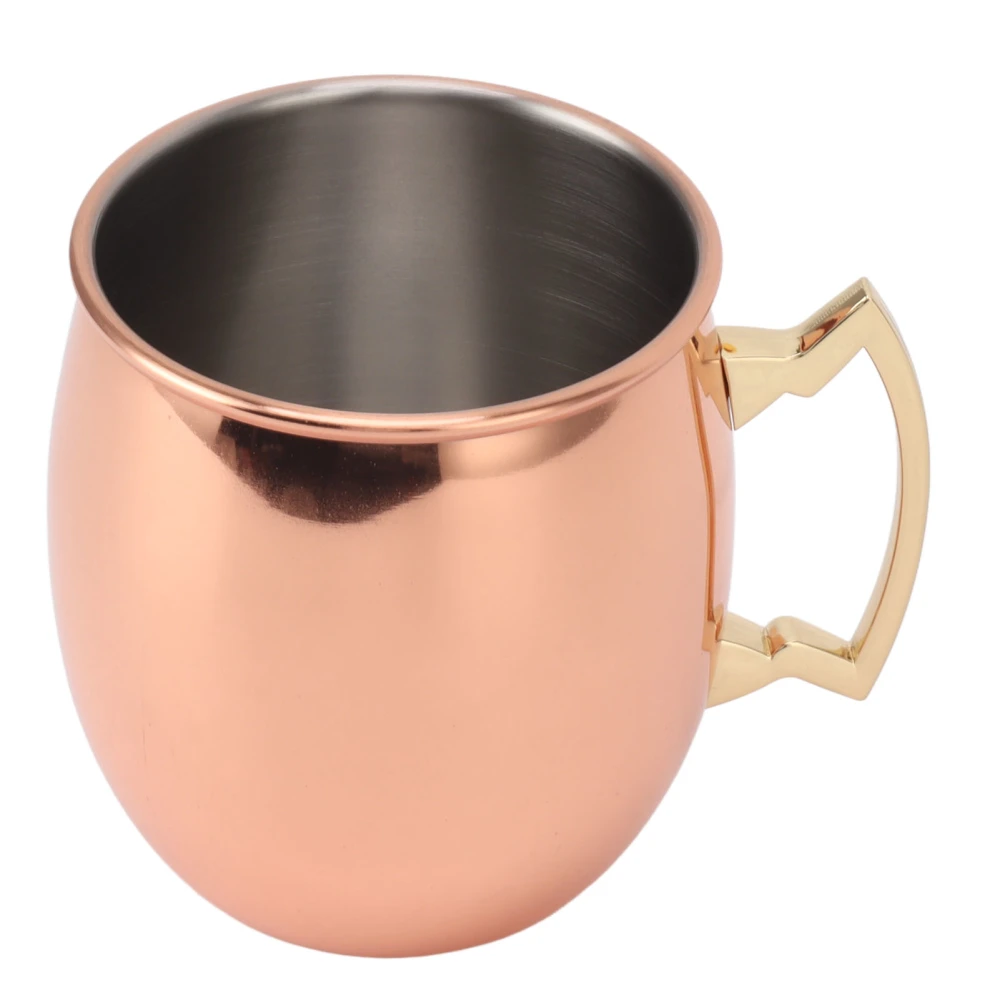 Moscow Mule Mug 600ml Capacity Stainless Steel Beer Cocktail Cup Drink Mug for Home Bar Smooth Rose Gold