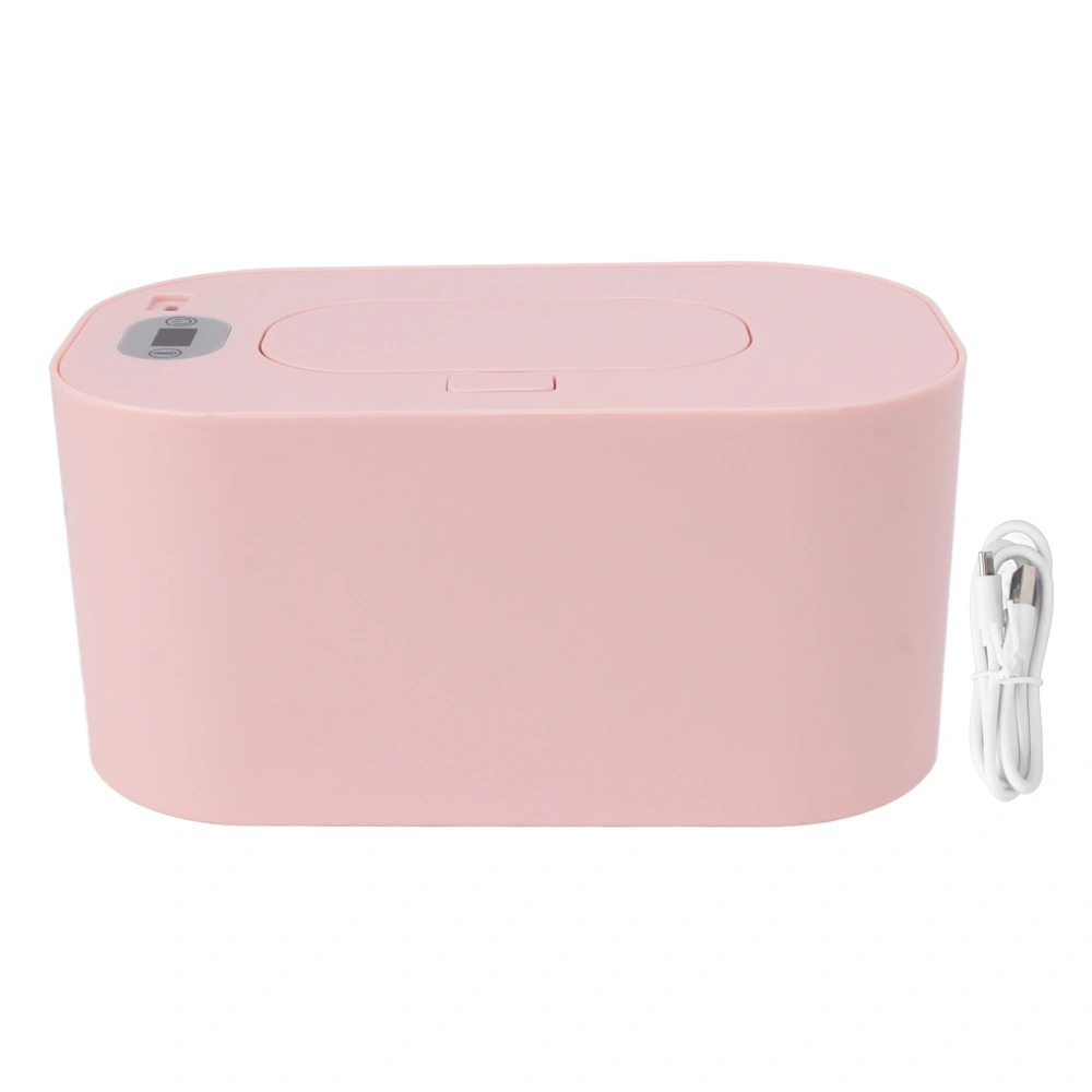 Baby Wipe Warmer USB Constant Temperature Portable Wipe Heater Temperature Adjustment Warm Keeper Dispenser 5V Pink