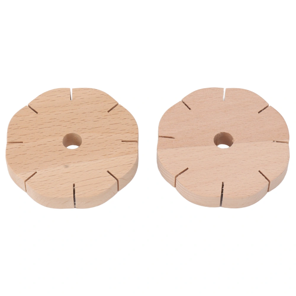 2Pcs Beading Cord Disc Wooden Round DIY Bracelet Braiding Plate Weaving Board Tools