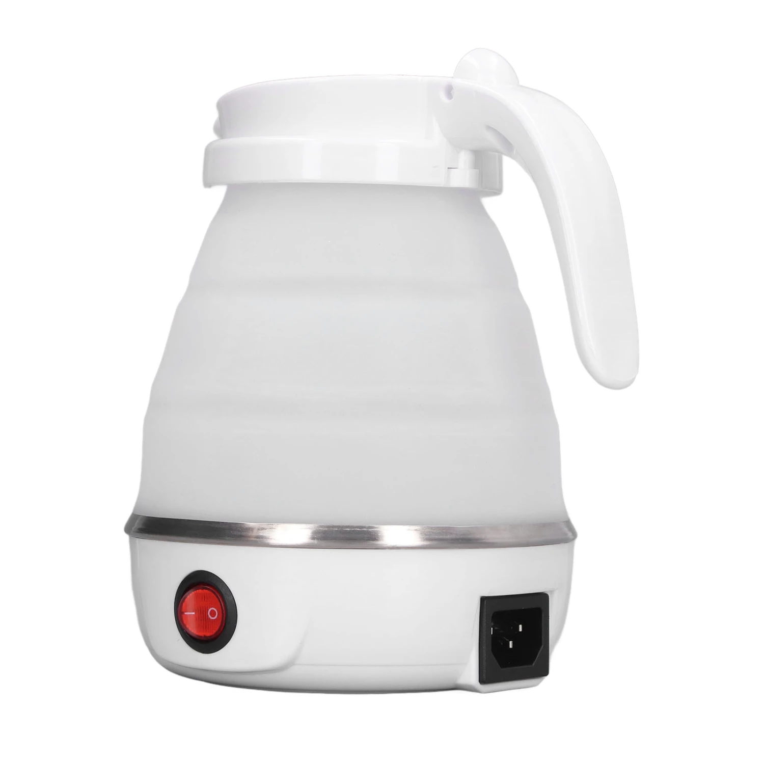 Folding Electric Kettle 0.6L 400W US Plug 110V Collapsible Hot Water Kettle for Hot Milk Coffee Tea Boiling Water White