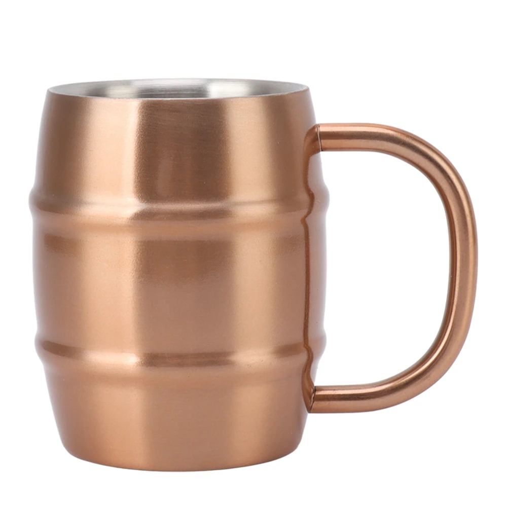 Stainless Steel Beer Mug Double Layer Insulation Multipurpose Safe Ergonomic Milk Tea Mug for Home Copper Color