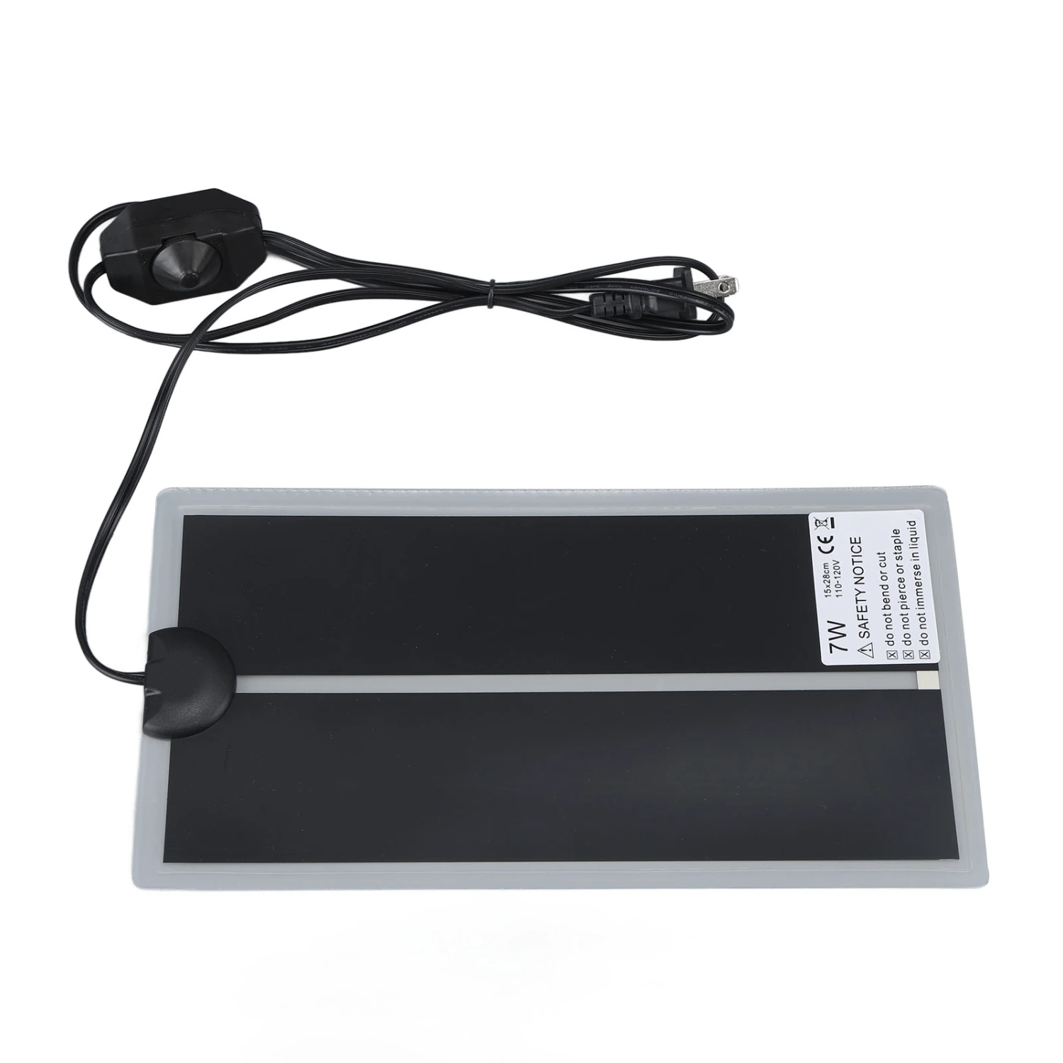 Reptile Terrarium Heat Pad Rapid Heating US Plug 110 to 120V Waterproof Adjustable Temperature Reliable for Home Living Room Office 7W
