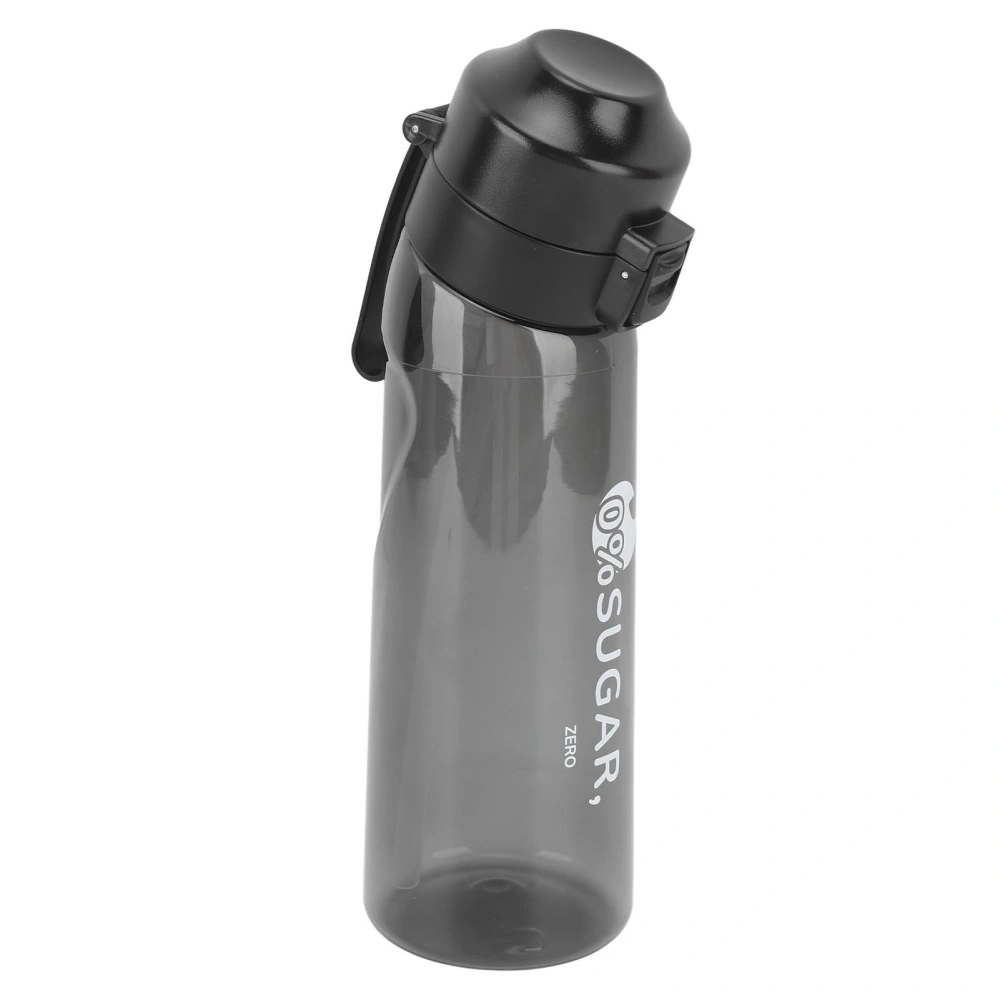 Fragrance Water Bottle 650ml Pop Up Cover Transparent Portable Outdoor Sports Scent Water Cup with Straw Black