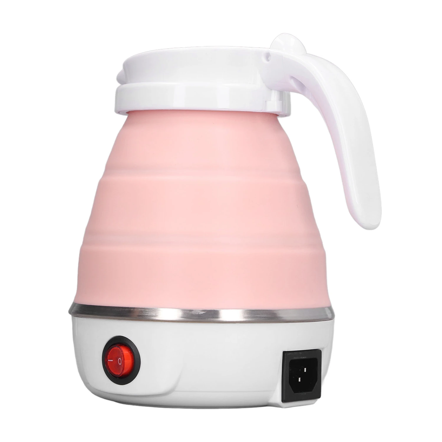 Folding Electric Kettle 0.6L 400W US Plug 110V Collapsible Hot Water Kettle for Hot Milk Coffee Tea Boiling Water Pink