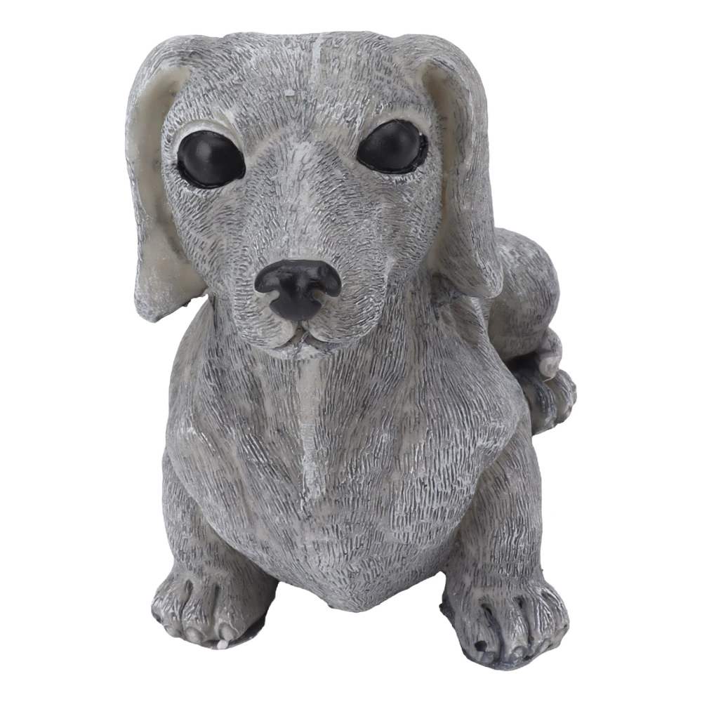 Dog Garden Statues DIY Lifelike Prevent Cracking Resin Dog Statues Home Decor for Courtyard Lawn Dachshund