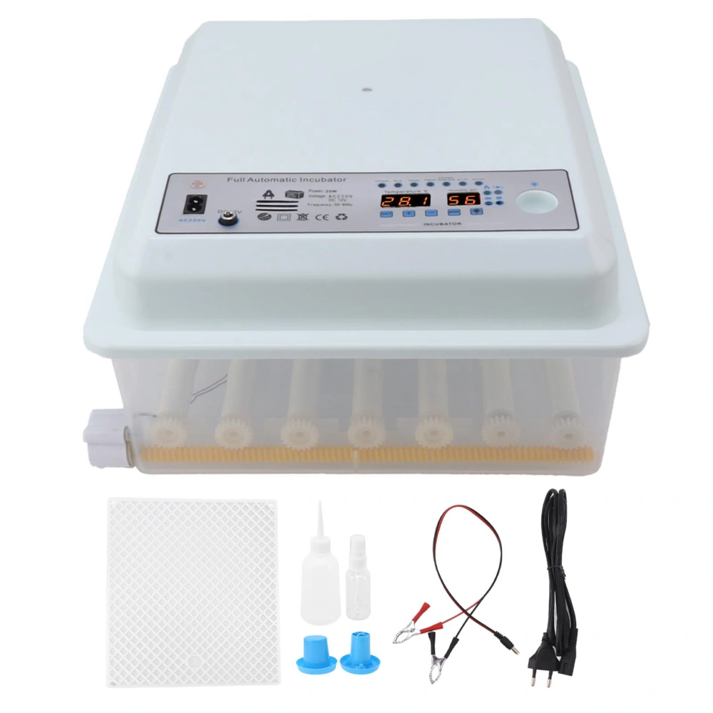 36 Eggs Incubators White Dual Power System Intelligent Constant Temperature Egg Incubator for Hatching EU Plug 250V