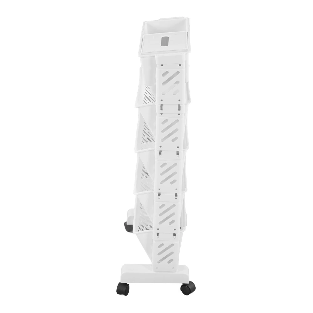 White Storage Organizer Shelf Removable Plastic Movable Bookshelf for Home Study Room 5 Layer