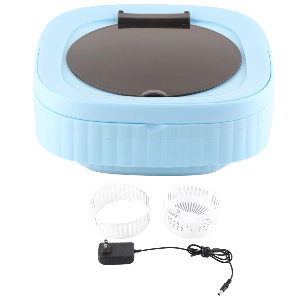 Small Folding Washing Machine TPE and PP 100‑240V Built in Dehydrator 6L Mini Portable Bucket Washer for Underwear Sock Blue US Plug