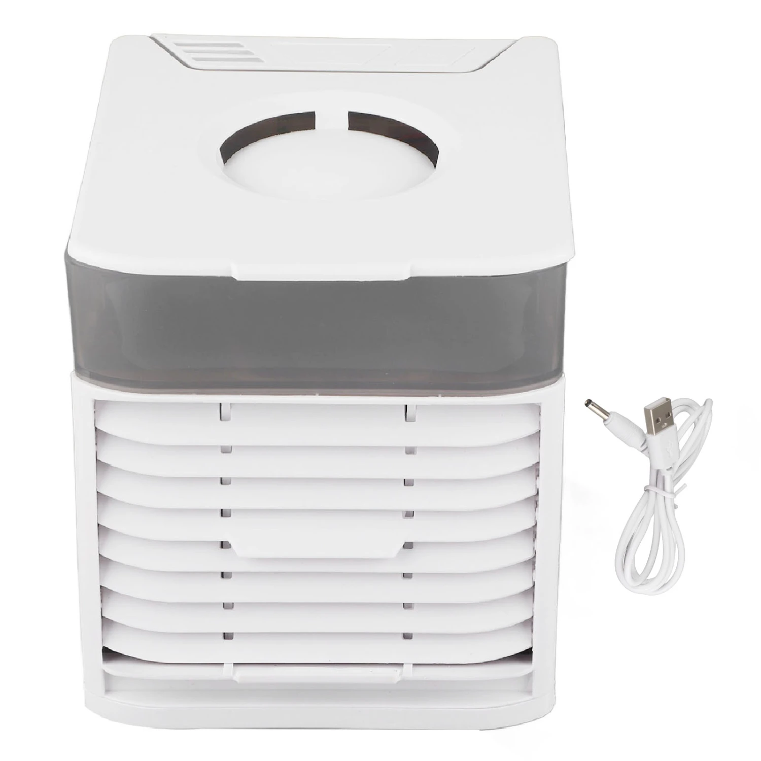Portable Air Conditioner Mini Air Cooler USB Personal Mini Air Conditioner with Mist 7 Color Light for Bedroom Office Camping