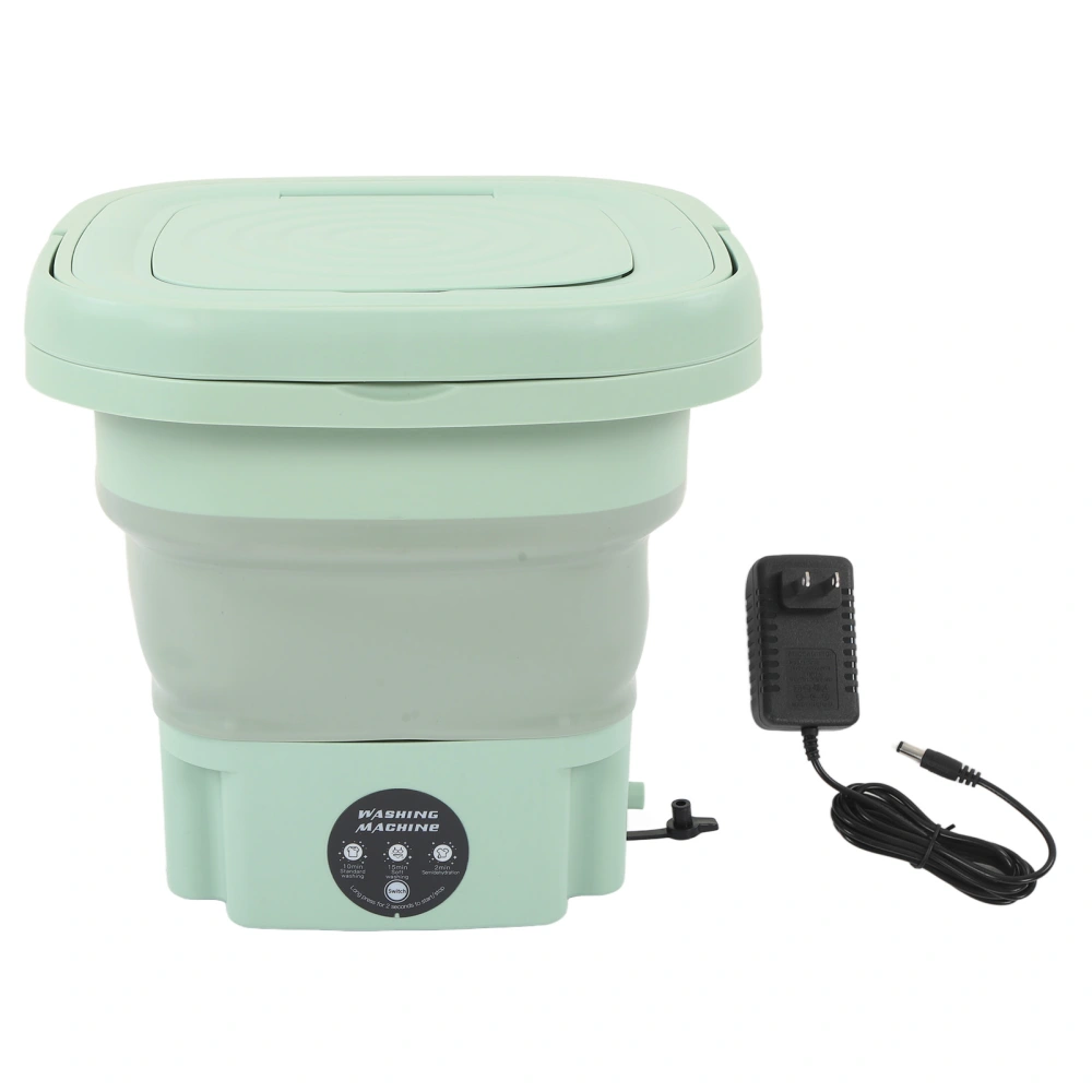 Portable Foldable Washing Machine Large Capacity Low Noise Mini Small Washer for Home 8L 100‑240V Mint Green US Plug