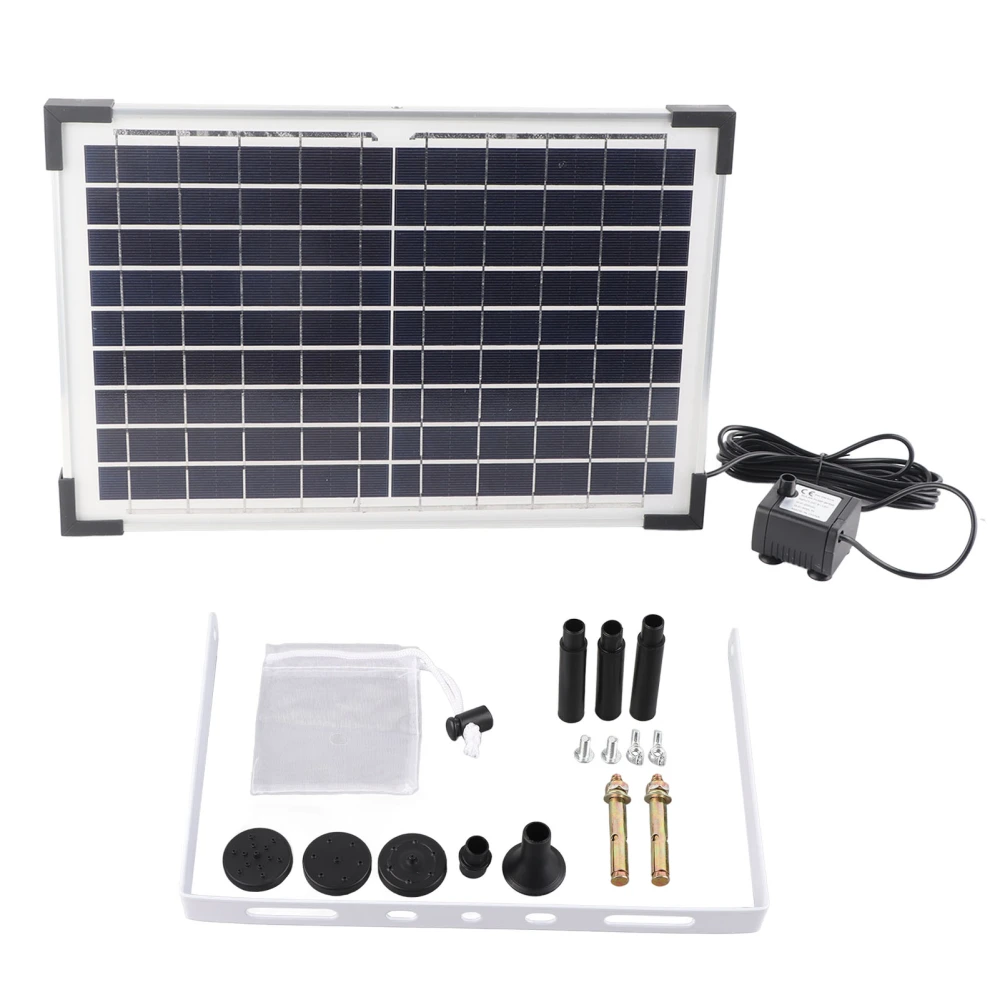 Solar Fountain Pump 9V 10W Easy To Install Solar Fountain Pond Pump Kit for Bird Bath Garden Backyard Pool Fish Tank