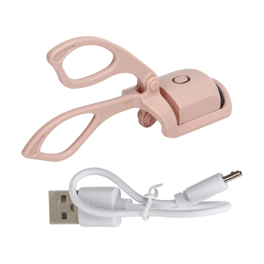 Heated Eyelash Curler 2 Heating Modes USB Rechargeable Electric Quick Pre Heat Eyelash Curling Tool for Natural Lashes Makeup Pink