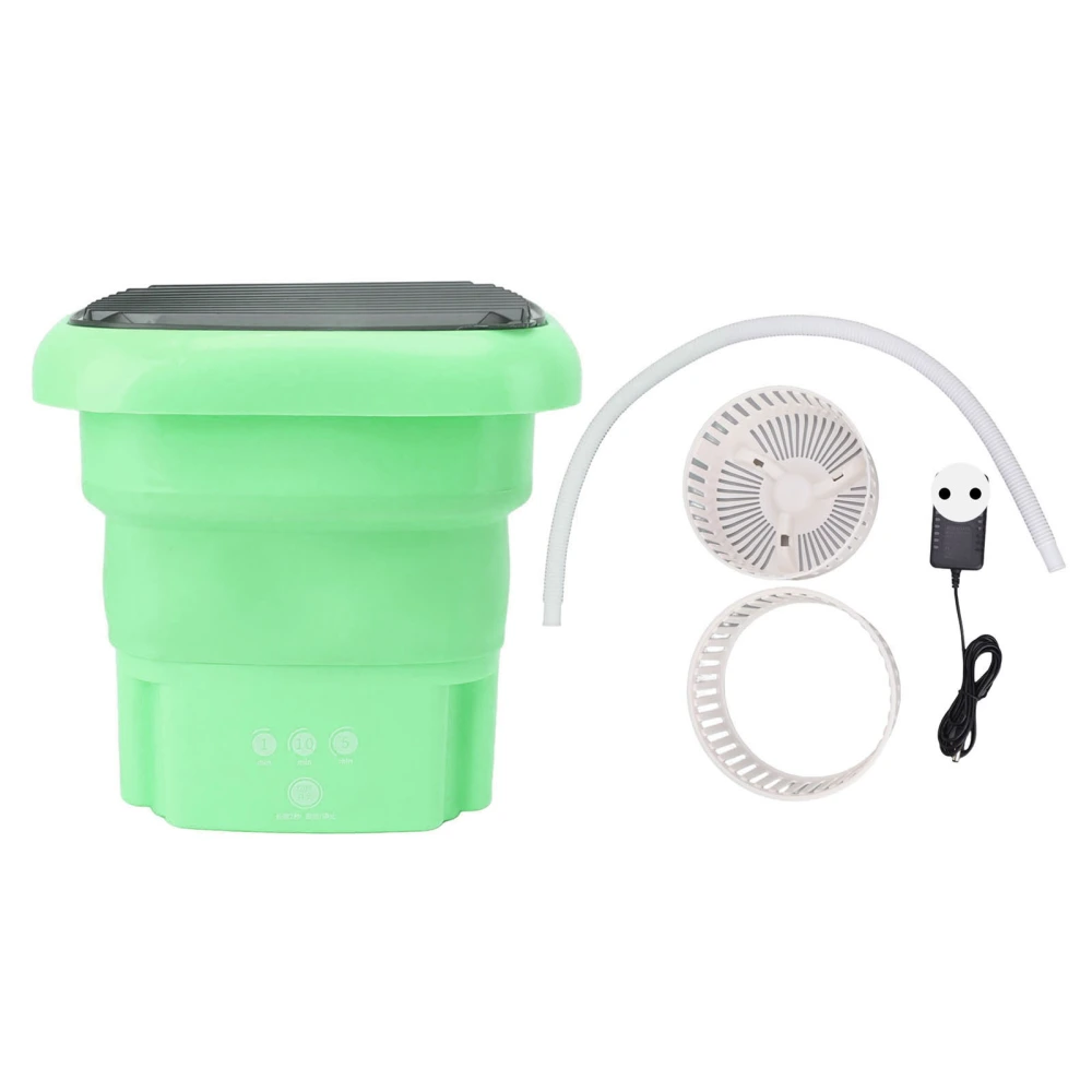 Small Foldable Washer Clothing Underwear Automatic Folding Washing Machine for Dormitory 100‑240V Green EU Plug