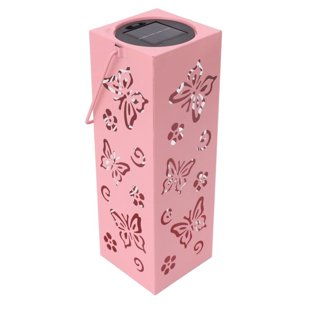 Outdoor Solar Lantern LED Light Automatic On Waterproof Decorative Lamp for Garden Backyard Pink