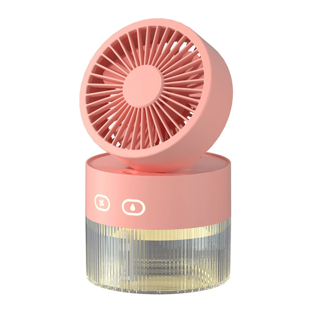 Mini Water Cooled Fan Foldable Small Desk Cooler Fan ABS USB Spray Mist Electric Fan for Home Library Office Pink