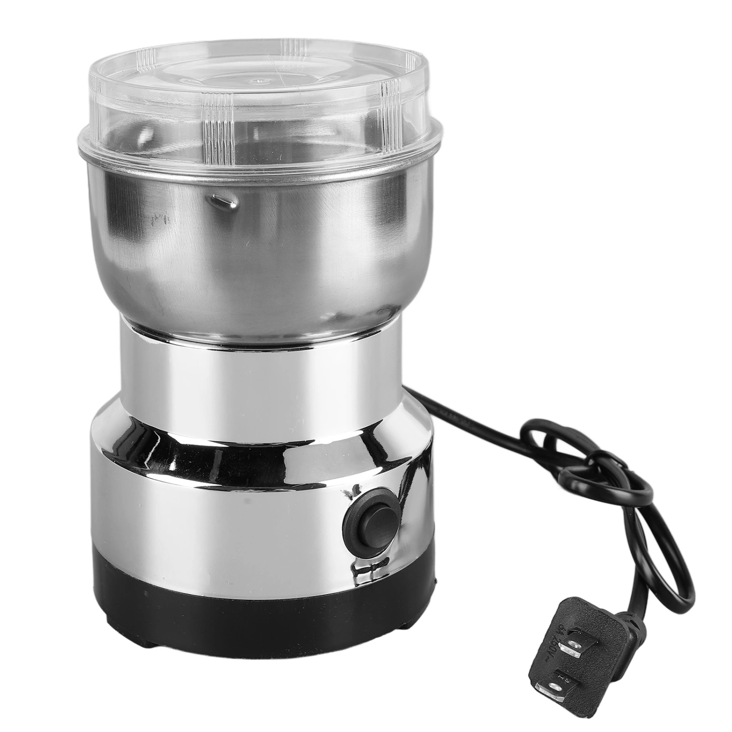 Electric Grinder 4 Blades Transparent Lid Small Electric Coffee Bean Mill for Herbs Grains US Plug 110V