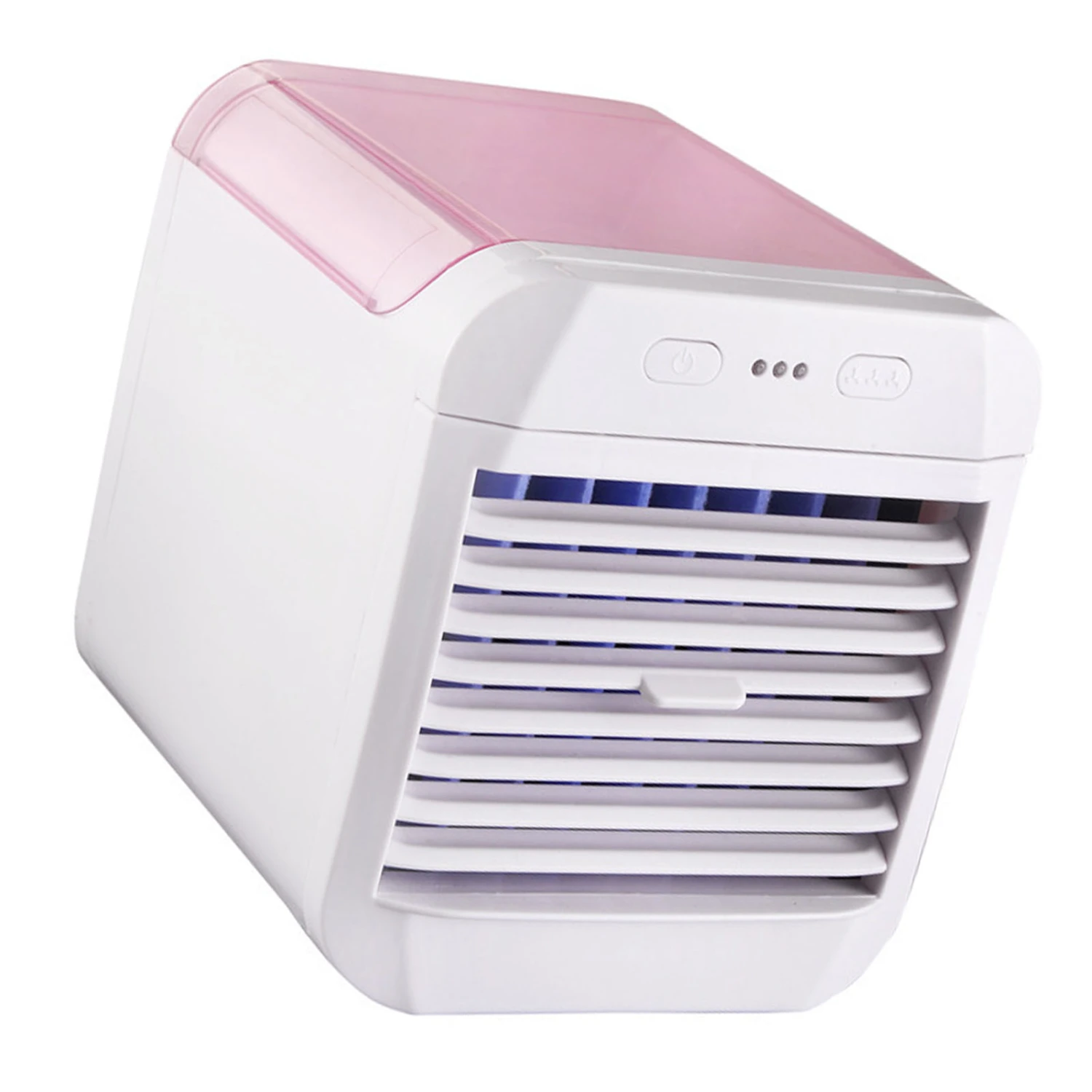 Portable Air Conditioner Mini Cooling Fan Air Cooler 3 Wind Speed Desktop USB Powered Humidifier Night Light Fan Pink