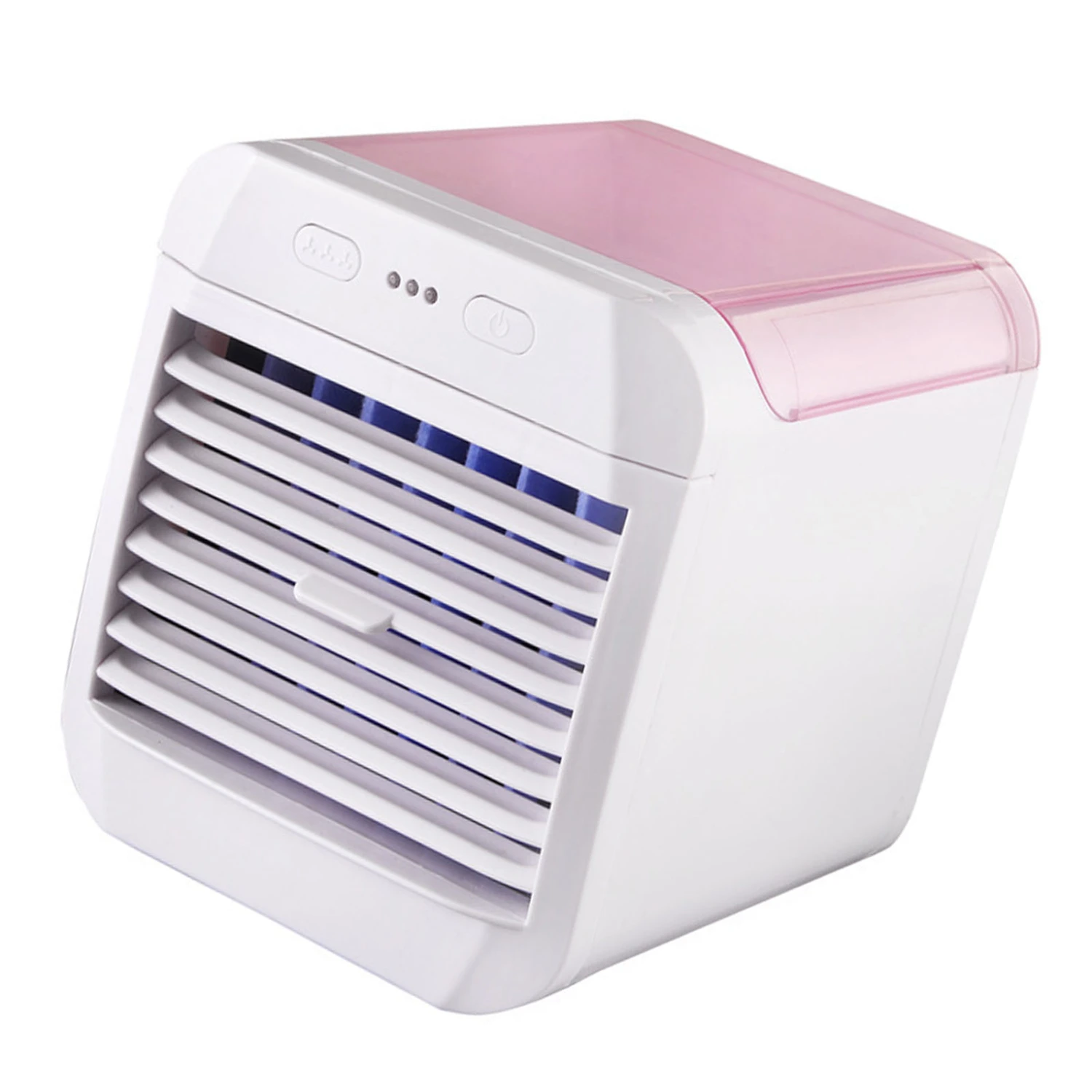 Portable Air Conditioner Mini Cooling Fan Air Cooler 3 Wind Speed Desktop USB Powered Humidifier Night Light Fan Pink