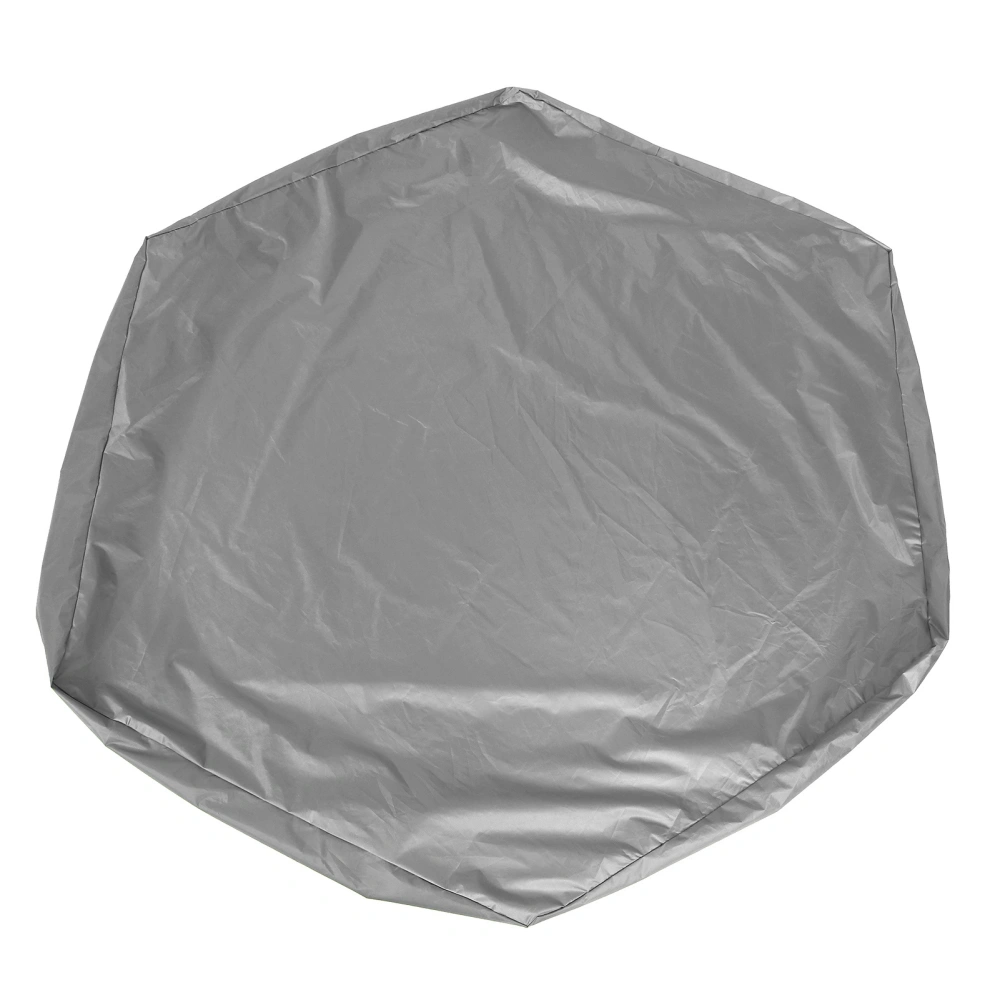 Sandbox Cover Hexagon Sandpit Sand Toys Cover Waterproof Pool Cover with Drawstring for Outdoor Garden Grey