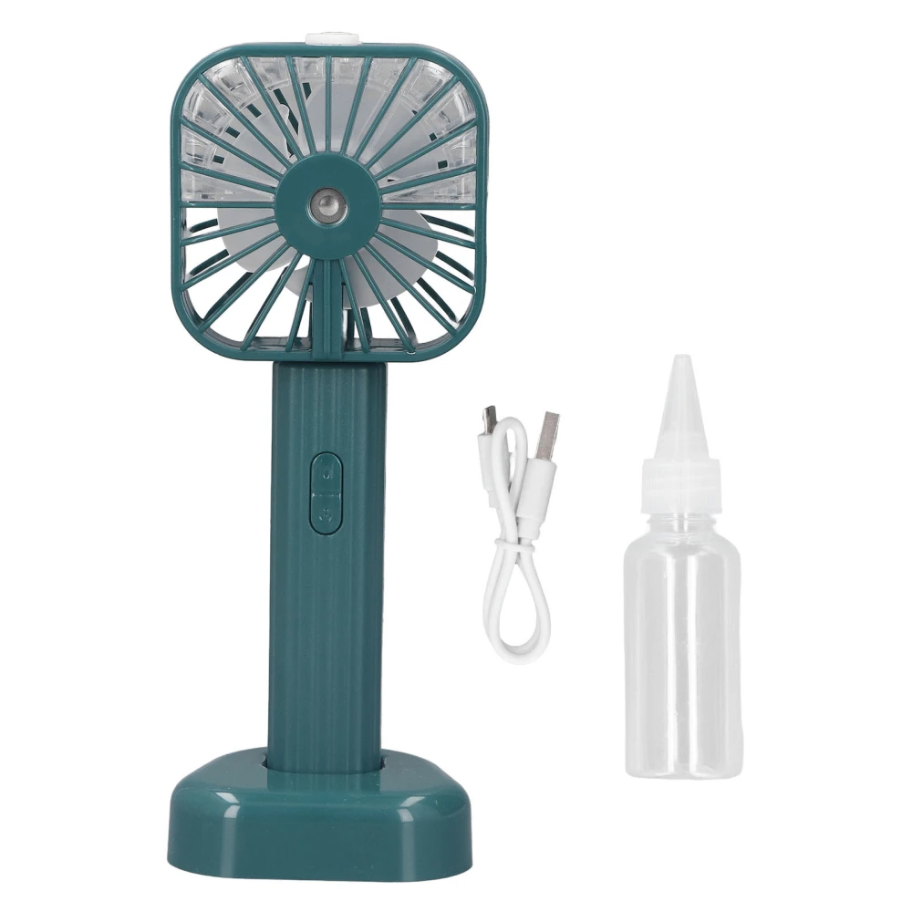 Hand Held Misting Fan Portable Battery Operated USB Rechargeable Quiet Spray Cooling Fan for Travel Outdoors Green