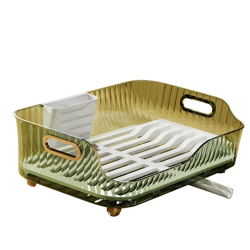 Dish Drying Rack Plastic Visualize Diversion Effluent Dish Diversion Rack for Chopsticks Bowl Plate Spoon Transparent Green