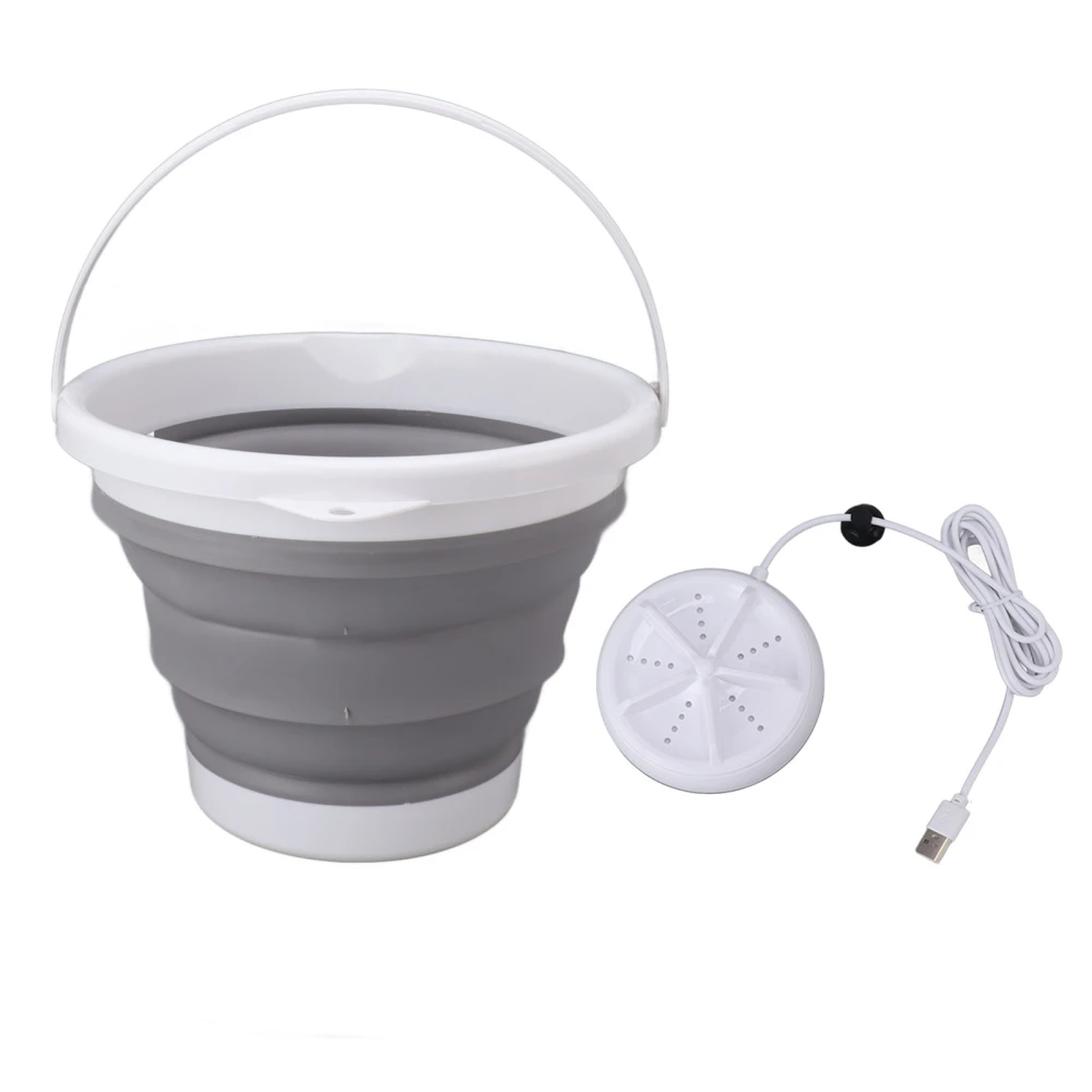 10L Portable Mini Washing Machine Folding Small Washing Machine for Underwear Socks Travel Dorm 5V Grey