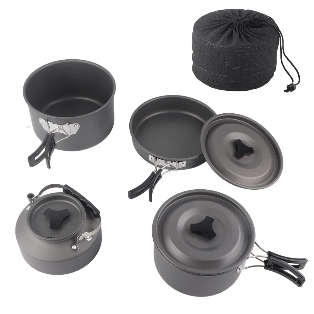 Outdoor Camping Cookware Set Portable Camping Pot Pan Set for Backpacking Hiking Picnic