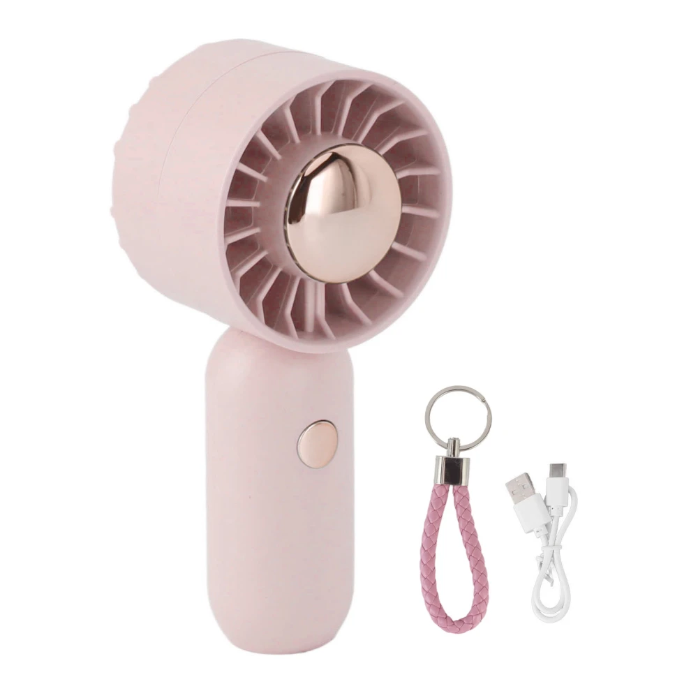 Hand Held Fan Outdoor Portable USB Rechargeable Small Pocket Desk Fan for Students Pink