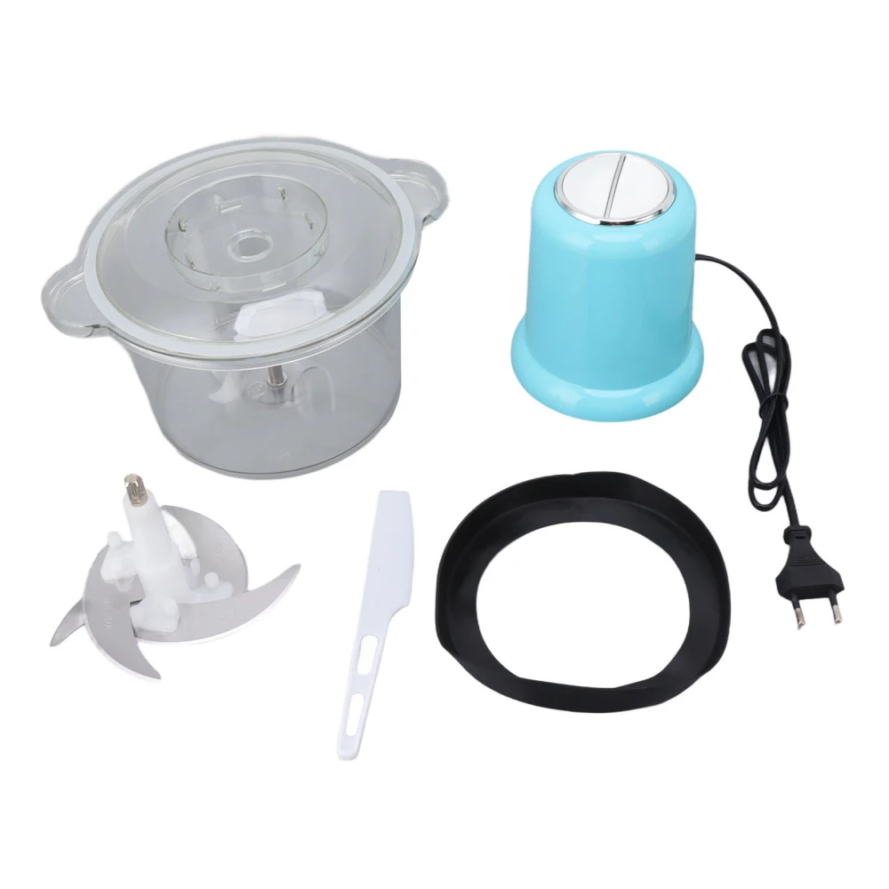 Electric Meat Chopper 350W 2L Quick Chopping Mixing Small Food Grinder Processor for Vegetables Garlic EU Plug 220V Blue