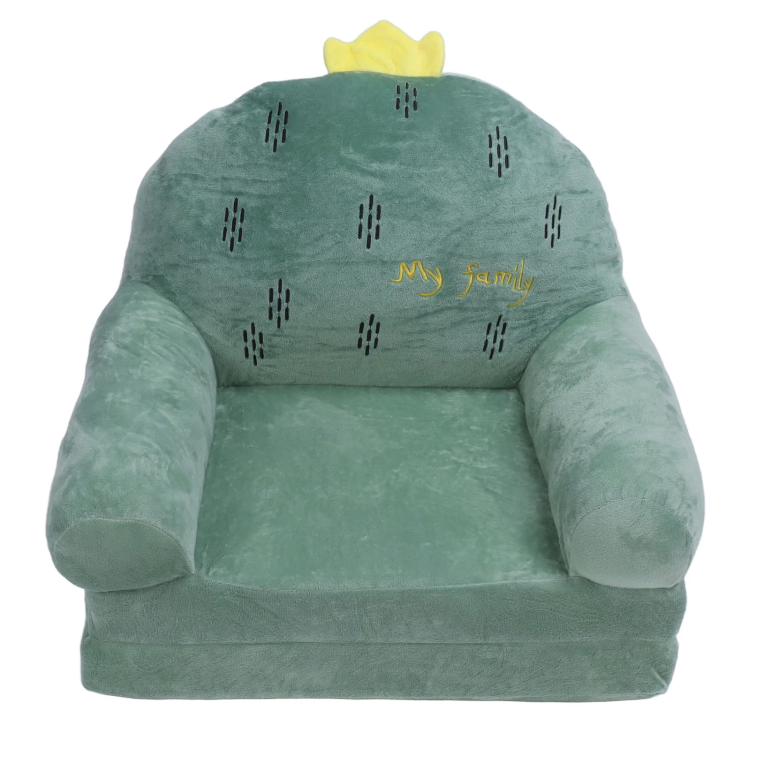 Kids Sofa Comfortable Touch Breathable Foldable Easy to Clean Cactus Toddler Sofa Lounger for Living Room Two Layers