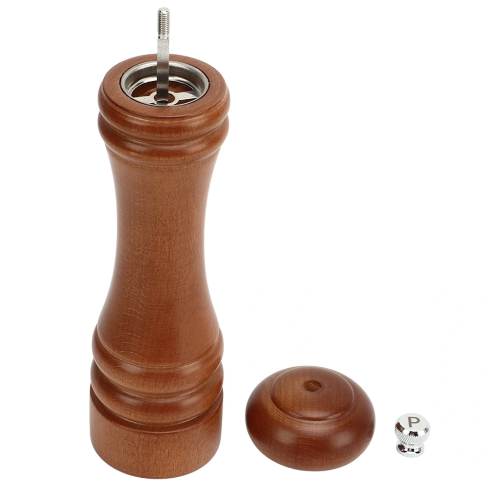 Wooden Pepper Grinder Refillable Rustproof Stainless Steel Core Manual Salt and Pepper Grinder Mill for Kitchen Outdoor 22cm/8.7in