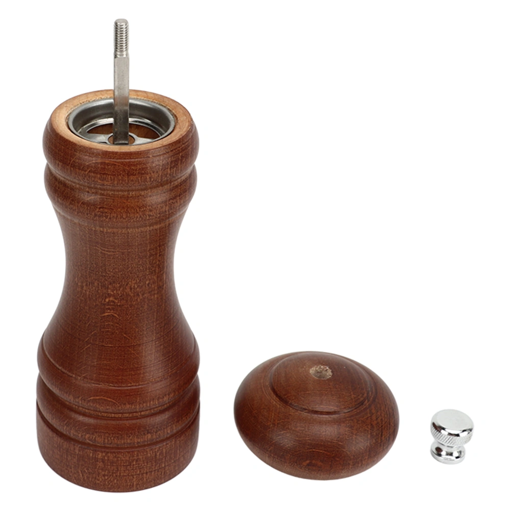 Wooden Pepper Grinder Refillable Rustproof Stainless Steel Core Manual Salt and Pepper Grinder Mill for Kitchen Outdoor 17cm/6.7in