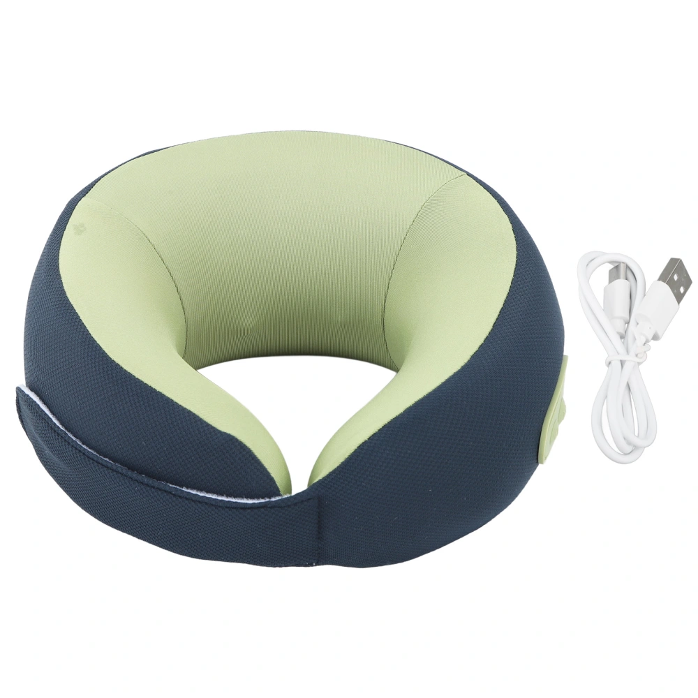 Back Neck Pillow Massager Hot Compress Cordless Massager Pillow Blue Green Electric Massage Pillow for Office Car Home