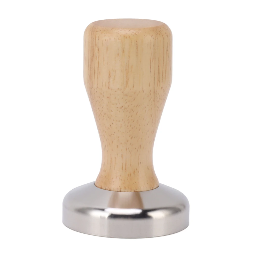 Coffee Tamper 304 Stainless Steel Base Coffee Powder Bean Press Hammer with Wooden Handle for Home Cafe 51mm