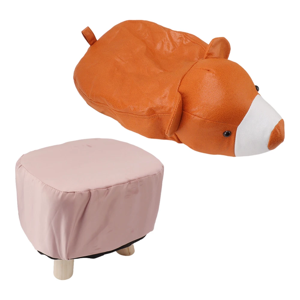 Cute Animal Footstool with Soft Padded Cushion and Prevent Slip Feet Small Footrest Stools for Kids Adults Little Bear