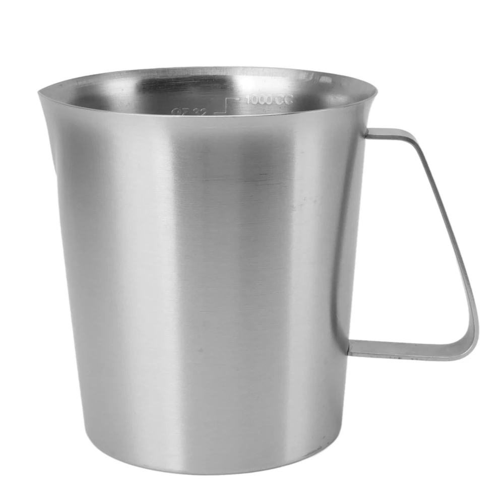 304 Stainless Steel Milk Frothing Jug Coffee Milk Frothing Pitcher Milk Frother Cup with Handle 1000ML