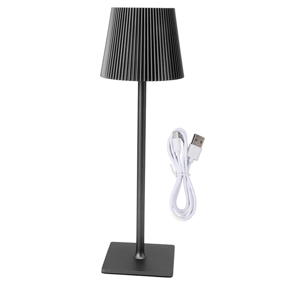 Cordless LED Table Lamp Metal Touch Table Lamp Portable Rechargeable 3 Color Temperatures Black