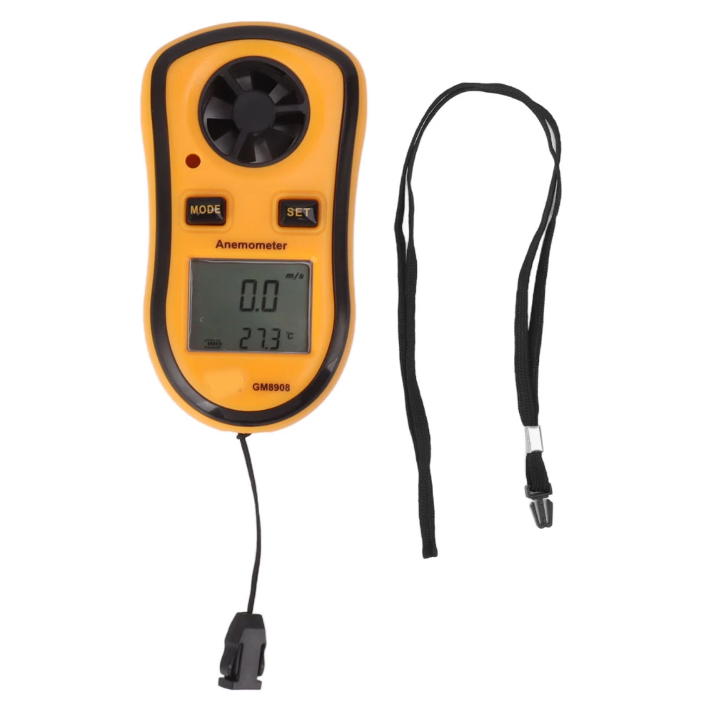 Handheld Digital Anemometer Pocket Wind Meter Handheld Mini Wind Speed Temperature Power Gauge with Digital LCD Display