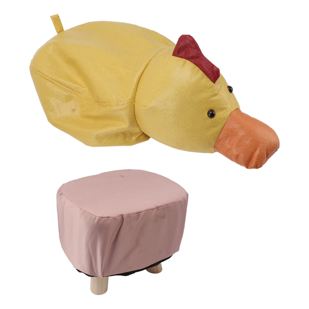 Cute Animal Footstool with Soft Padded Cushion and Prevent Slip Feet Small Footrest Stools for Kids Adults Yellow Duck