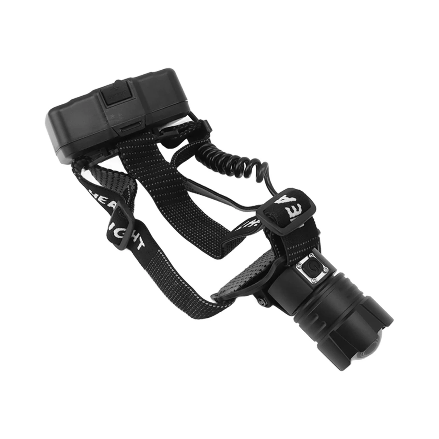 LED Rechargeable Headlamp 3 Modes 90 Degree Adjustable 90000 LM Rechargeable Zoom Headlamp for Outdoor Camping Running