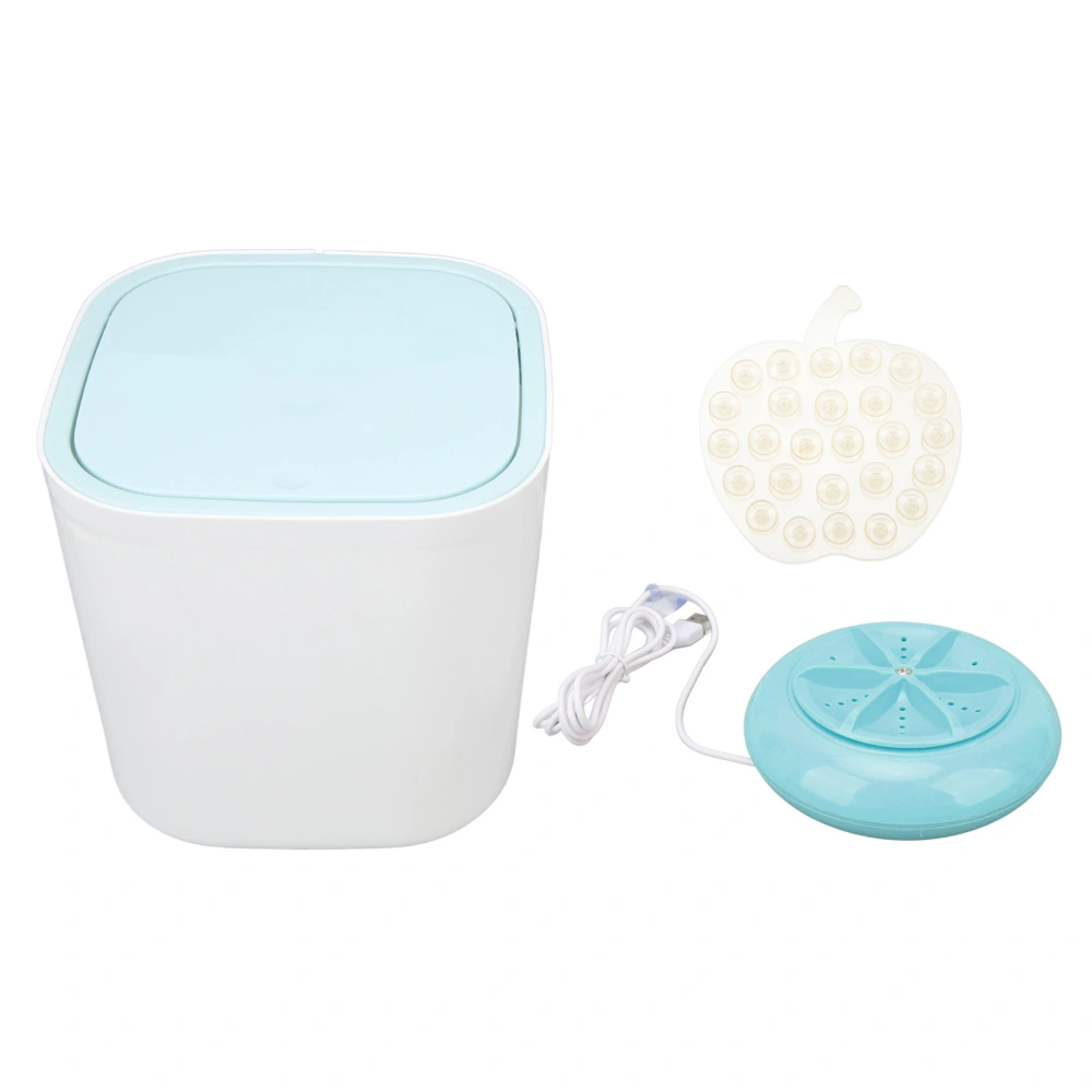 Portable Mini Washing Machine Ultrasonic USB Desktop Washer for Underwear Socks Baby Clothes Travel 3.8L 5V Blue