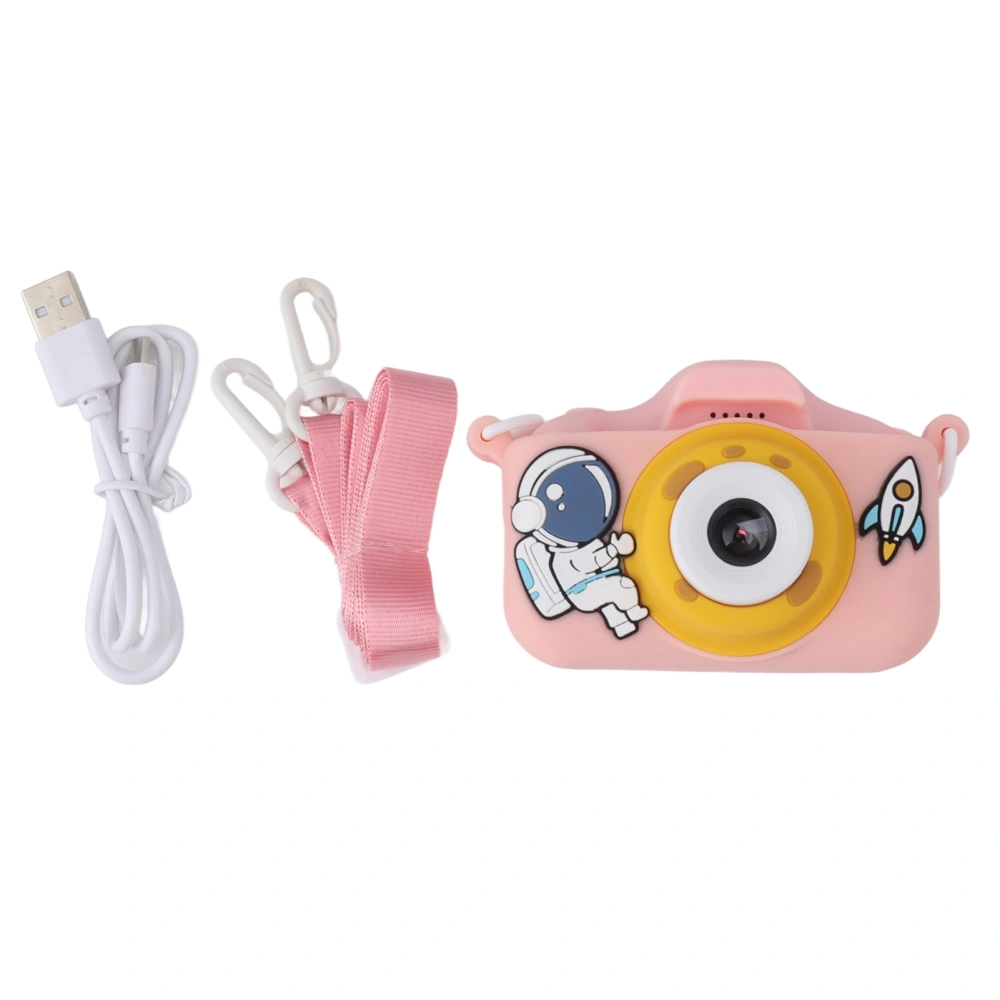 Children Digital Camera Dual Lenses 2in HD Recording Game Camera for Kids Birthday Gifts 5V Pink