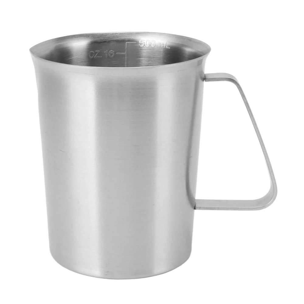 304 Stainless Steel Milk Frothing Jug Coffee Milk Frothing Pitcher Milk Frother Cup with Handle 500ML