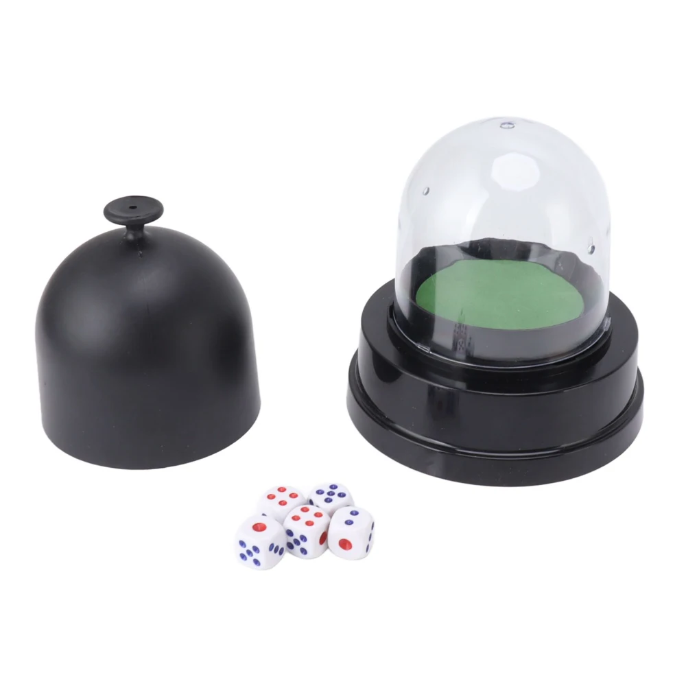 Automatic Dice Roller Cup Battery Powered Pub Bar Party Game Play with 5 Dices for Party Gathering