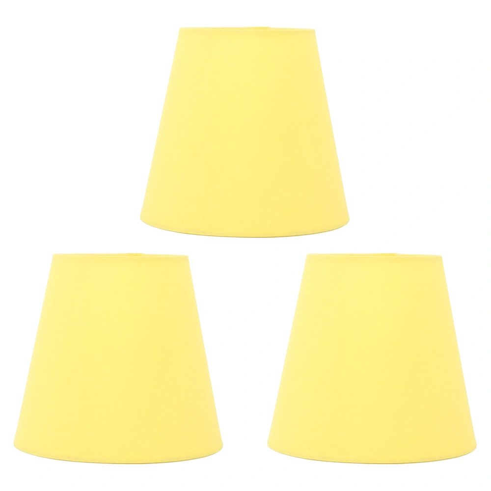 3pcs Cloth Fabric Lampshade Innovative E14 Intervention Type Modern Fabric Lampshade Dust Cover for Bedroom Bedside Yellow