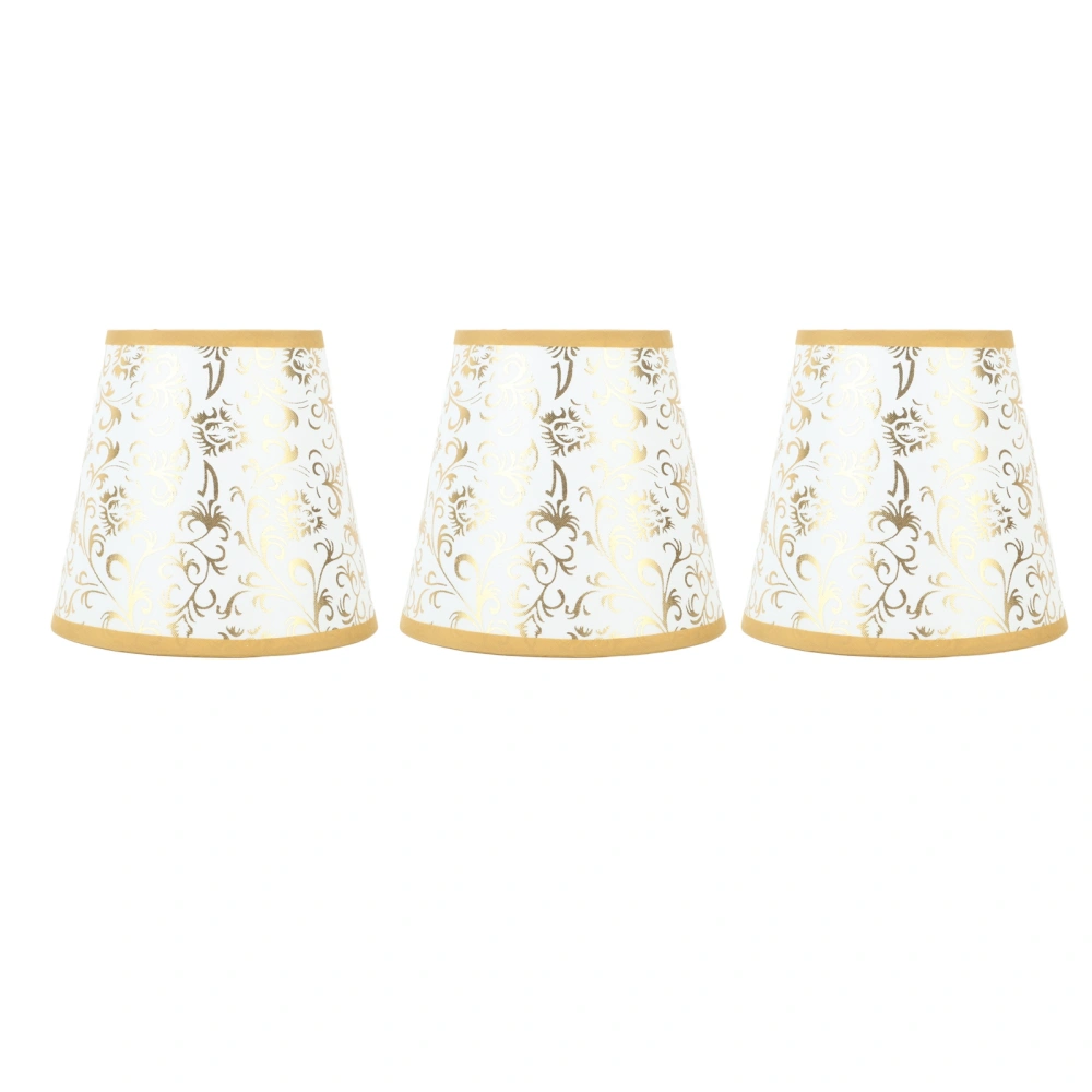 Cloth Lampshade Clip On Installation Modern Fabric Lamp Shades for E14 Bulb Chandelier Table Lamp 3pcs Gold