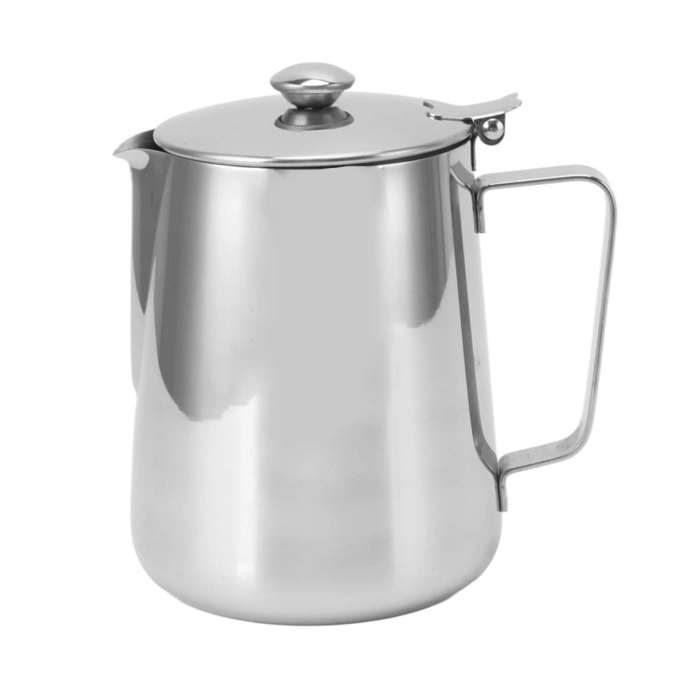 Milk Frothing Pitcher Steaming Pitcher Stainless Steel Coffee Milk Cup Milk Frother Cup with Lid