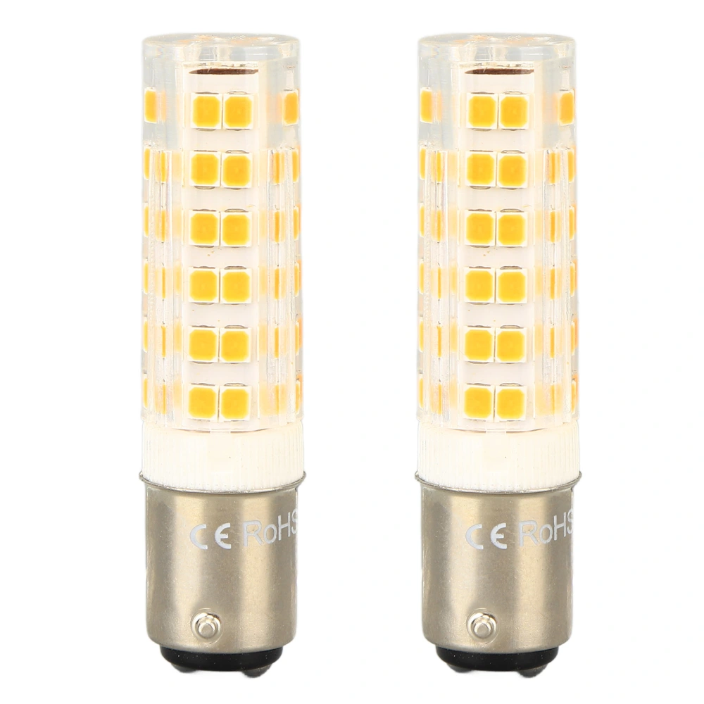 2pcs BA15D Led Bulbs Dimmable 6W Double Contact DC Bayonet Base 540LM 76 LED Warm Light 60W Halogen Bulbs Equivalent 100‑130V