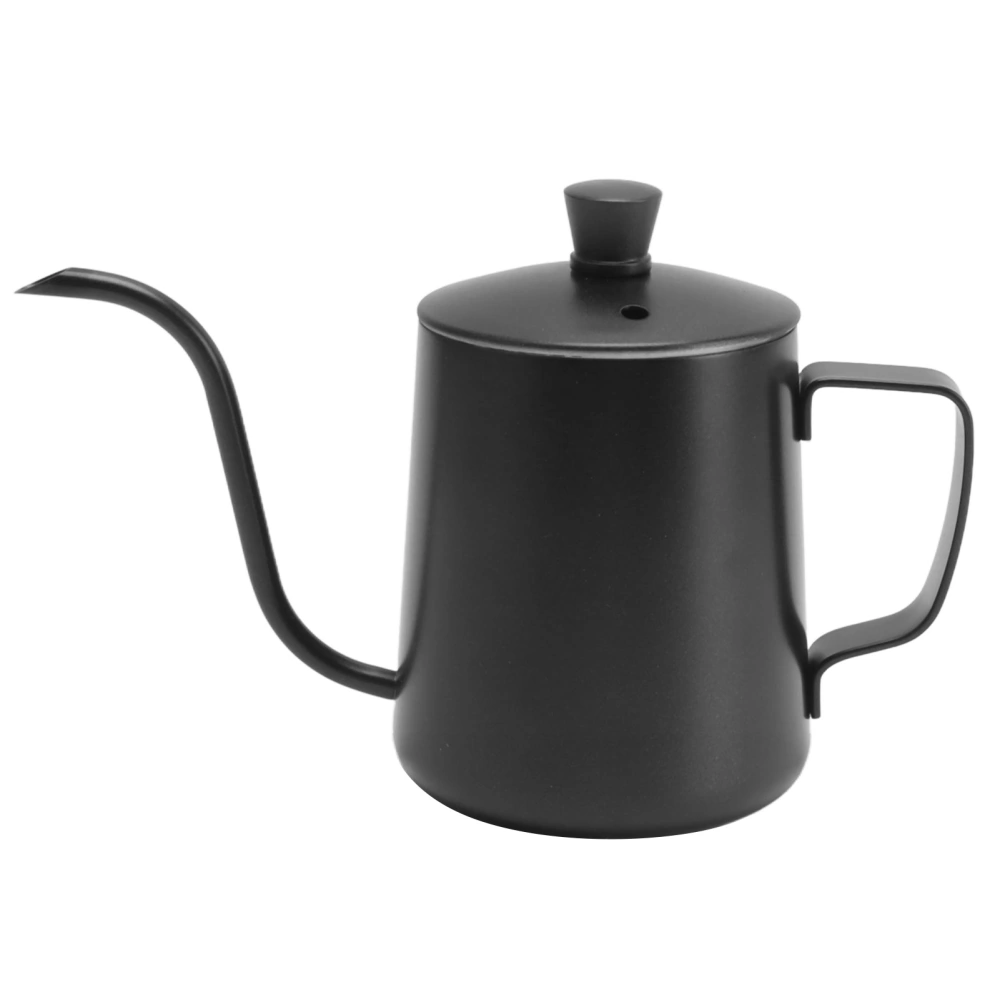 Pour Over Coffee Kettle Long Narrow Spout 304 Stainless Steel Gooseneck Pour Over Hand Drip Tea Coffee Pot 350ML Black with Lid